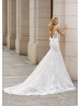 Sexy Beaded Ivory Lace Tulle V Back Wedding Dress Sexy Beaded Ivory Lace Tulle V Back Wedding Dress